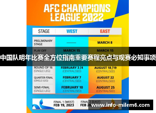 中国队明年比赛全方位指南重要赛程亮点与观赛必知事项